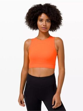 101. Lululemon Hotty Hot Cropped Tank  Orange